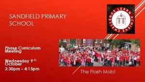 SANDFIELD PRIMARY SCHOOL Phase Curriculum Meeting Wednesday 9