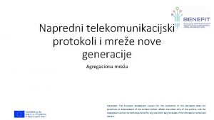 Napredni telekomunikacijski protokoli i mree nove generacije Agregaciona