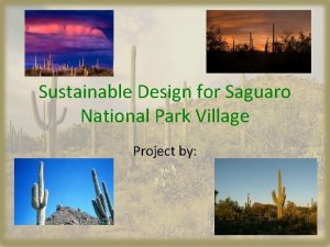 Sustainable Design for Saguaro National Park Village Project