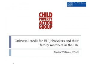 Universal credit for EU jobseekers and their family