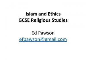 Islam and Ethics GCSE Religious Studies Ed Pawson