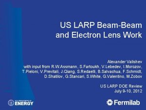 US LARP BeamBeam and Electron Lens Work Alexander
