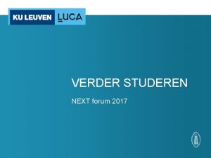 VERDER STUDEREN NEXT forum 2017 Interessante websites www