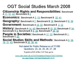 OGT Social Studies March 2008 Citizenship Rights and