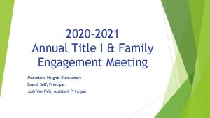 2020 2021 Annual Title I Family Engagement Meeting