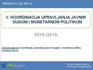 POGLAVLJE 5 223 246 str V KOORDINACIJA UPRAVLJANJA