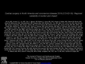 Cardiac surgery in North America and coronavirus disease