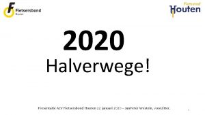 2020 Halverwege Presentatie ALV Fietsersbond Houten 22 januari