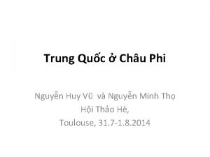 Trung Quc Chu Phi Nguyn Huy V v