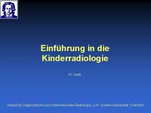 Einfhrung in die Kinderradiologie M Harth Institut fr