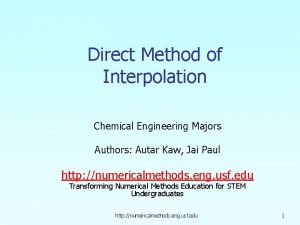 Direct Method of Interpolation Chemical Engineering Majors Authors