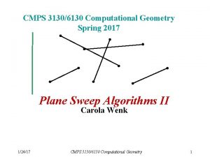 CMPS 31306130 Computational Geometry Spring 2017 Plane Sweep