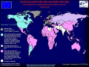 SIXTH FRAMEWORK PROGRAMME 2002 2006 Participation by legal