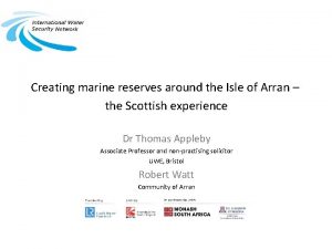 Creating marine reserves around the Isle of Arran