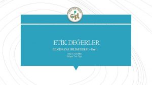 ETK DEERLER BLGSAYAR BLM DERS Kur 1 Bill