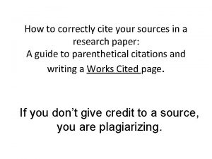 How to correctly cite your sources in a