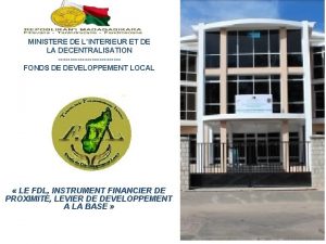 MINISTERE DE LINTERIEUR ET DE LA DECENTRALISATION FONDS