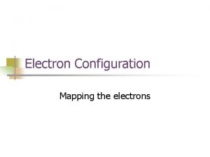 Electron Configuration Mapping the electrons Electron Configuration n