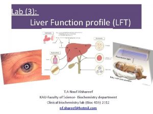 Lab 3 Liver Function profile LFT T A