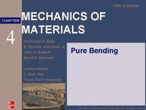 Fifth SI Edition CHAPTER 4 MECHANICS OF MATERIALS