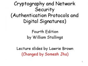 Cryptography and Network Security Authentication Protocols and Digital