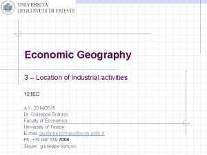 Economic Geography 3 Location of industrial activities 121