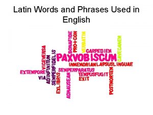 Latin Words and Phrases Used in English Ad