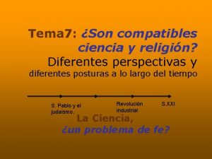 Tema 7 Son compatibles ciencia y religin Diferentes