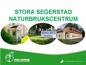 STORA SEGERSTAD NATURBRUKSCENTRUM NATURBRUKSPROGRAMMET Vi utbildar elever som