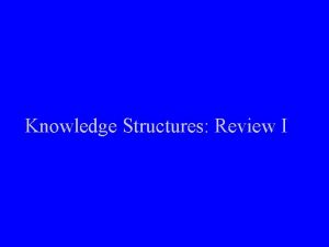 Knowledge Structures Review I Knowledge Structures Review Module