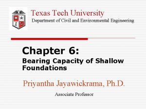 Texas Tech University Department of Civil and Environmental