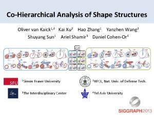 CoHierarchical Analysis of Shape Structures Oliver van Kaick