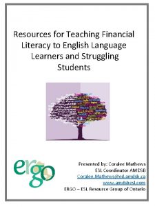 Resources for Teaching Financial Literacy to English Language