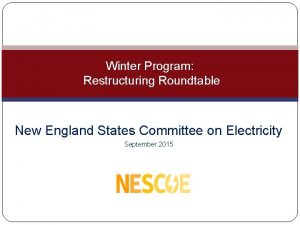Winter Program Restructuring Roundtable New England States Committee