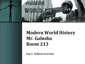 Modern World History Mr Galusha Room 213 Day