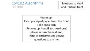 CS 4102 Algorithms Fall 2018 Solutions to HW
