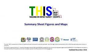 Summary Sheet Figures and Maps The mark CDC