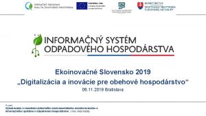 Ekoinovan Slovensko 2019 Digitalizcia a inovcie pre obehov