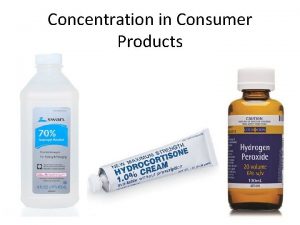 Concentration in Consumer Products Percentage Concentration In General