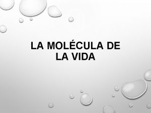 LA MOLCULA DE LA VIDA ESTRUCTURA DEL ADN