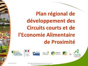 Plan rgional de dveloppement des Circuits courts et