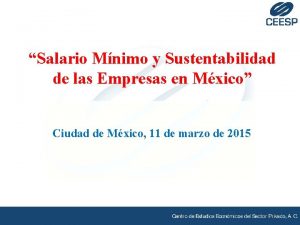 Salario Mnimo y Sustentabilidad de las Empresas en