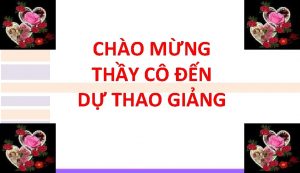 CHO MNG THY C N D THAO GING