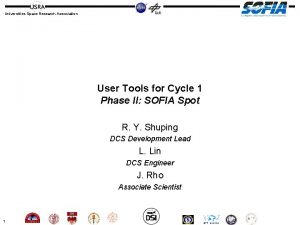 Universities Space Research Association User Tools for Cycle