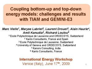 Coupling bottomup and topdown energy models challenges and