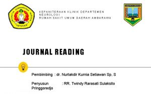 KEPANITERAAN KLINIK DEPARTEMEN NEUROLOGI RUMAH SAKIT UMUM DAERAH