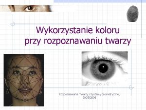 Wykorzystanie koloru przy rozpoznawaniu twarzy Rozpoznawanie Twarzy i