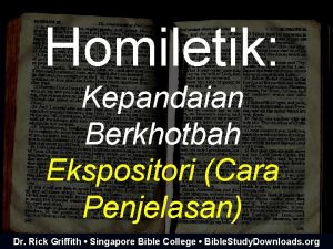 Homiletik Kepandaian Berkhotbah Ekspositori Cara Penjelasan Dr Rick