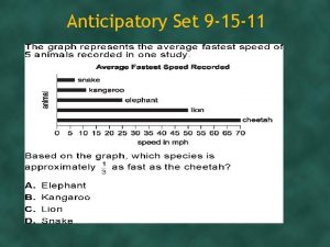 Anticipatory Set 9 15 11 Anticipatory Set 9