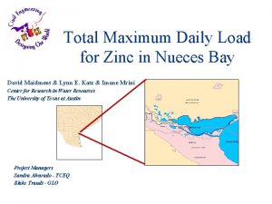 Total Maximum Daily Load for Zinc in Nueces